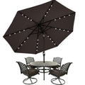 Mastercanopy Patio Umbrella With 32 Solar Led Lights -8 Ribs (9Ft,Brown)