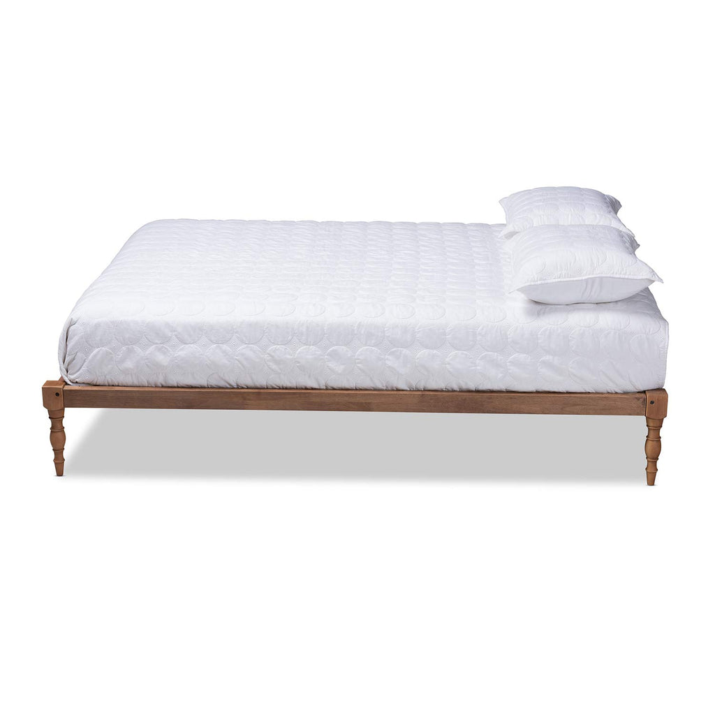 Baxton Studio Iseline Modern and Contemporary Walnut Brown Finished Wood King Size Platform Bed Frame