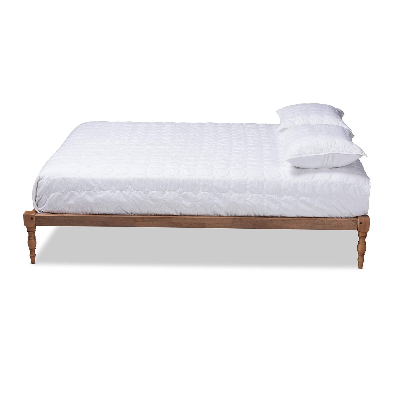 Baxton Studio Iseline Modern and Contemporary Walnut Brown Finished Wood King Size Platform Bed Frame