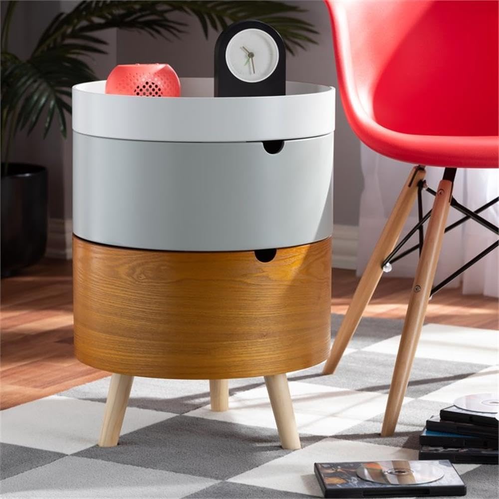 Baxton Studio Elison 3-Tier Wood Nightstand - Thumbnail 3