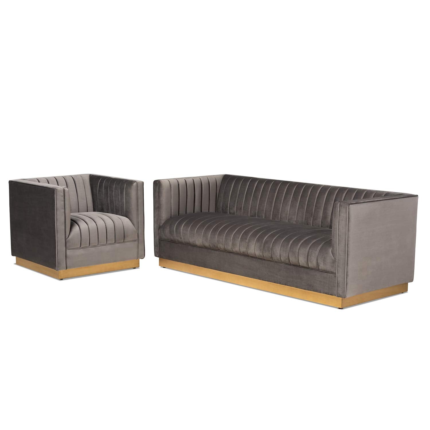 Baxton Studio Sava 2-Piece Living Room Set