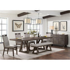 Intercon Hearst Side Chair, Upholstered Back with 4 Legs, Reclaimed Chevron, Set of 2 Furniture