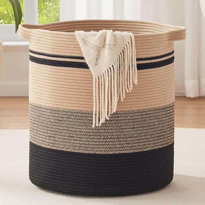 Mansa 80L Laundry BasketsLaundry Hamper,Storage Basket with Handles,Decorative Basket for Living room,Woven Storage Basket for 
