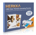 Herkka 100 Pack Laminating Sheets, Holds 8.5 X 11 Inch Sheets, 5Mil Clear Thermal Laminating Pouches 9 X 11.5 Inch Lamination Sh