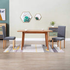 vidaXL Dining Chairs 6 Pcs, Side Chair with Solid Wood Legs, Accent Dining Chair for Home Kitchen Living Room Bedroom, Dark Gray Fabric