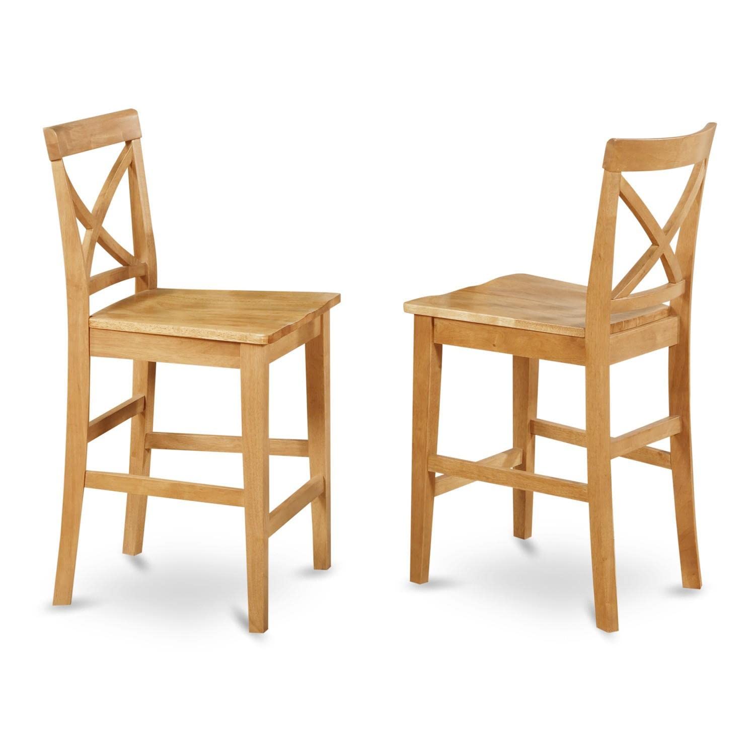 East West Furniture CFPB3-OAK-W 3 Piece Counter Height Dining Table Set Contains a Square Kitchen Table and 2 Dining Room Chairs, 42x42 Inch, Oak