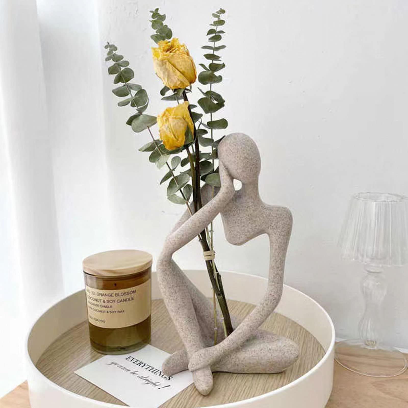 Thinker Statues and Sculptures, Sandstone Resin Thinker Statue Ornaments, Abstract Style Sculptures, Housewarming Gifts, Living 