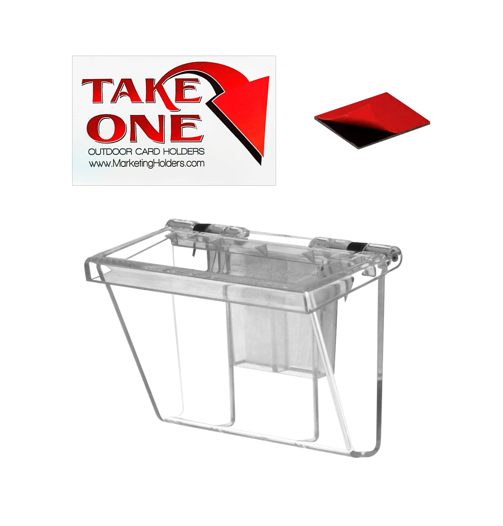 Marketing Holders Vehicle Business Card Bin With Lid Holds 3.5' X 2' Contact Information Cards Stick On Advertising Box Clear