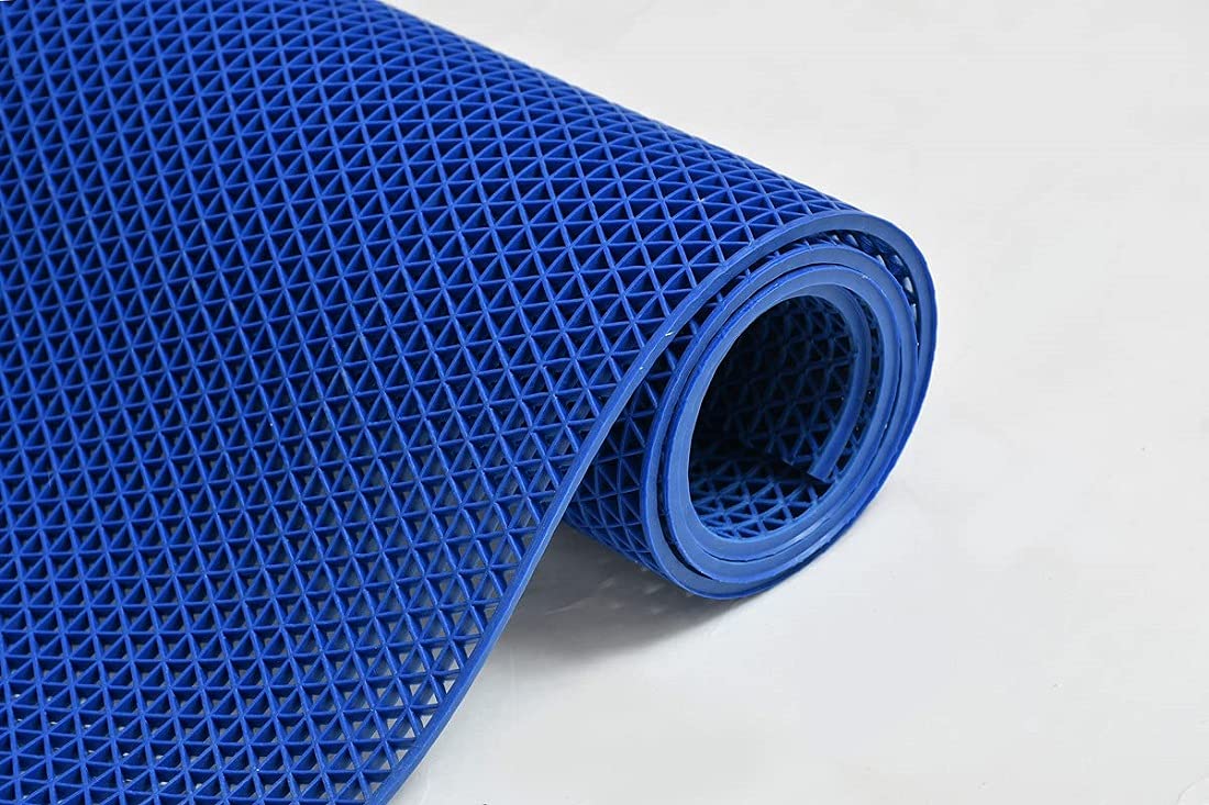 Reyansh Decor Attractive & Decorative Rubber/Bathroom Mat/Shower Mat/Rain mat/Swimming Pool Mat (2 x 20 Feet, Blue)