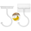 Josmimic Under Cabinet Banana Hook Adhesive - 2 Pack Sticky Banana Hanger Under Counter, Sturdy Metal Banana Holder For Hanging