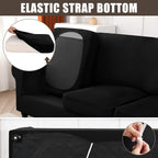 Searchi Stretch Sofa Cover Couch Covers, 2 Piece Armchair Slipcover With Separate Chair Cushion Cover, Washable Furniture Protector For Living Room(Armchair, Black)