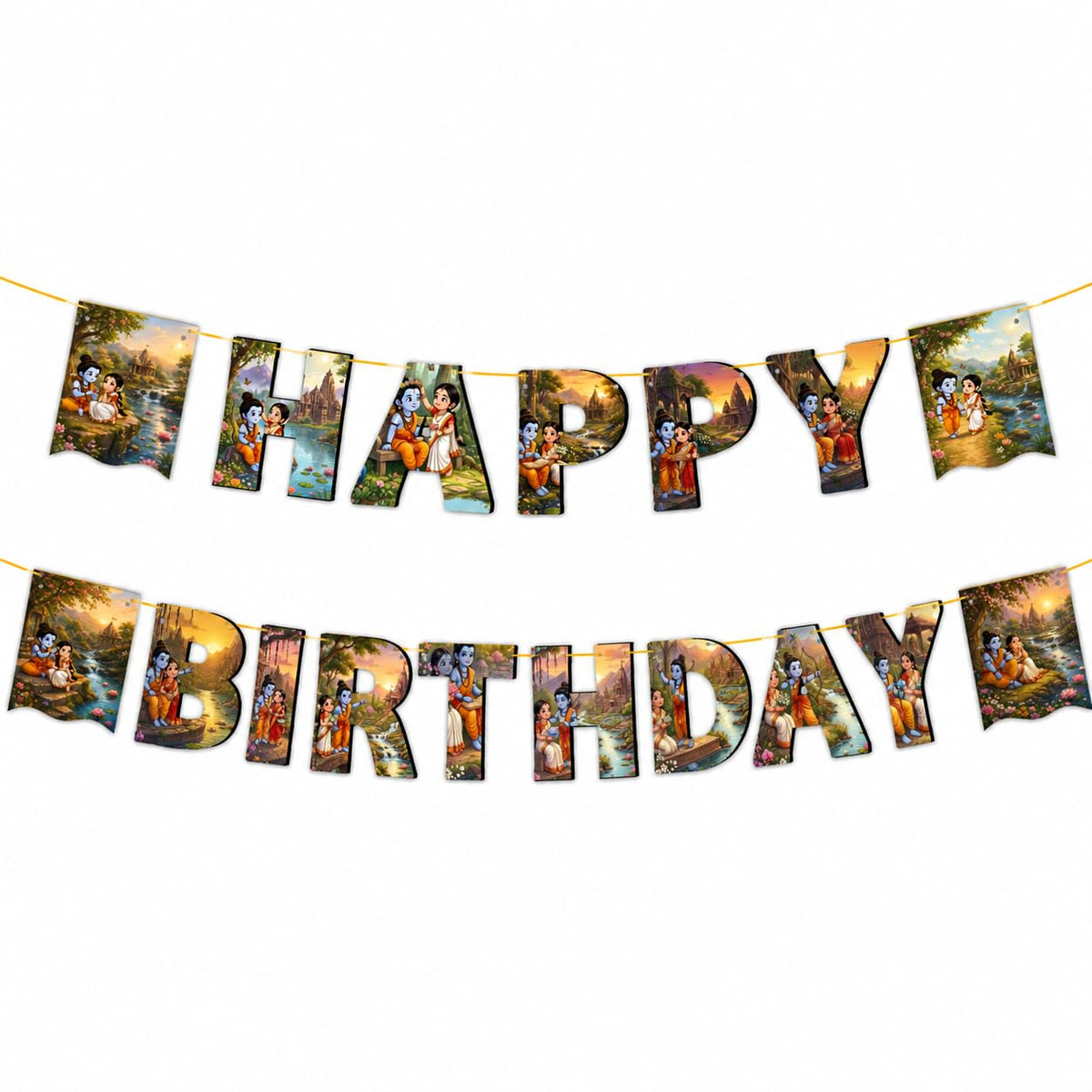 SEETHA Raman Stylish Happy Birthday Banner Garland  Classic Hanging Bunting Decoration for Milestone Birthdays, Surprise Partie