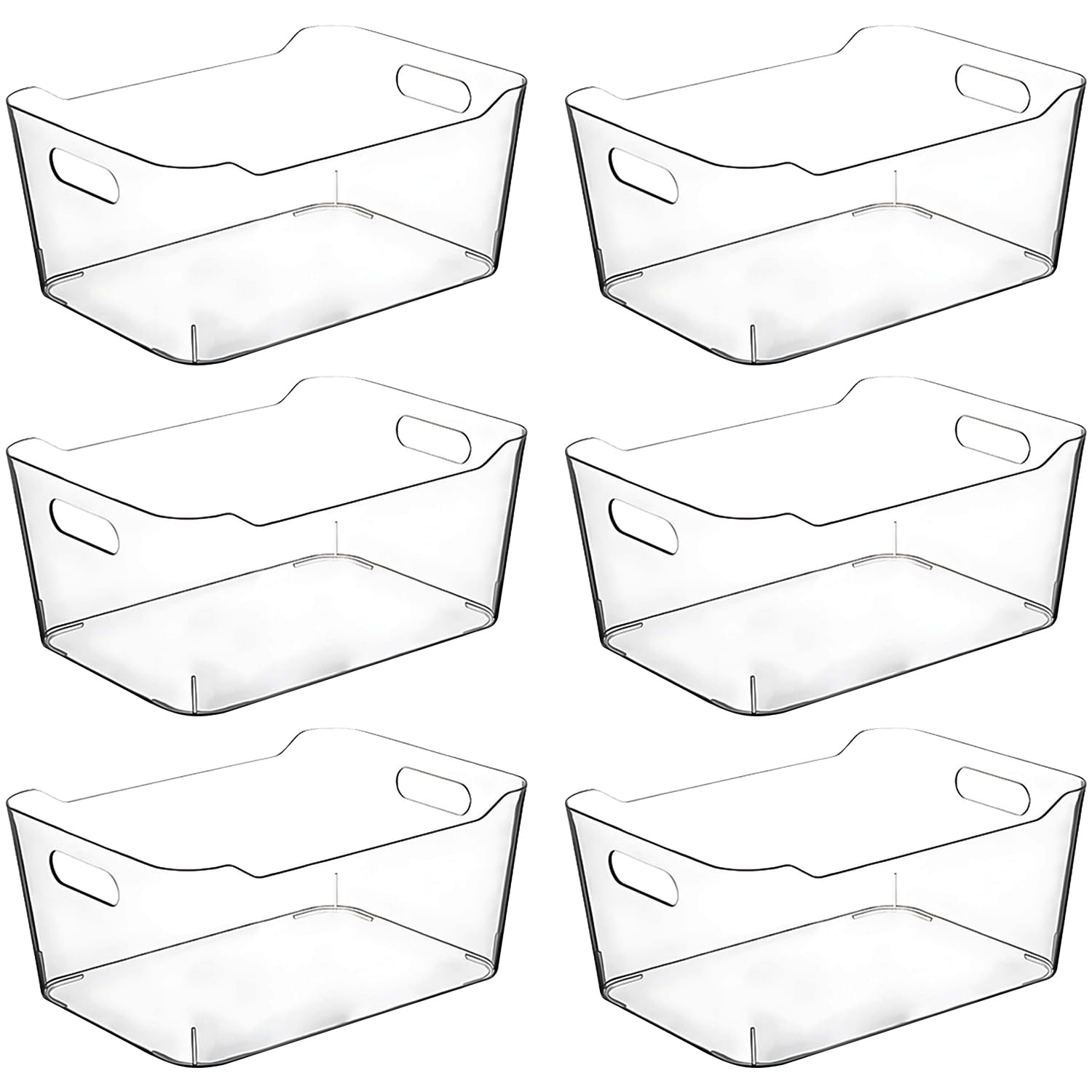 Clear Plastic Storage Bins - Large Pantry Organizers And Fridge Bins For Kitchen Cabinet And Medicine Cabinet Organization