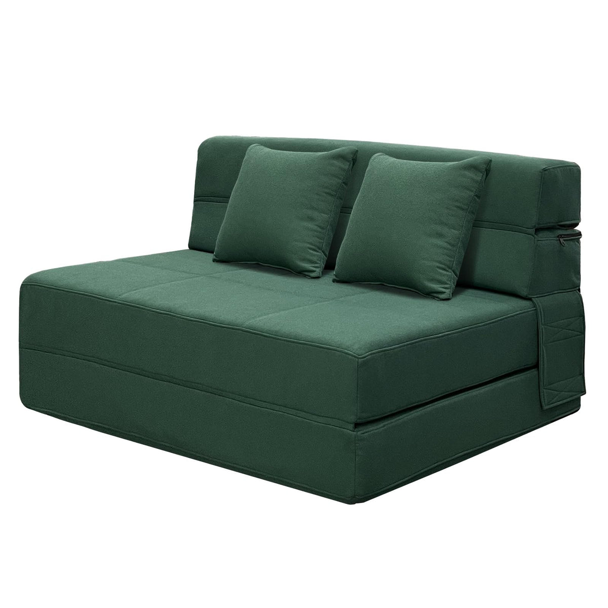 ANONER Fold Out Couch Bed Memory Foam Sleeper Chair with 2 Pillows, Queen Size Futon Couch Guest Bed Convertible Chair, Washable