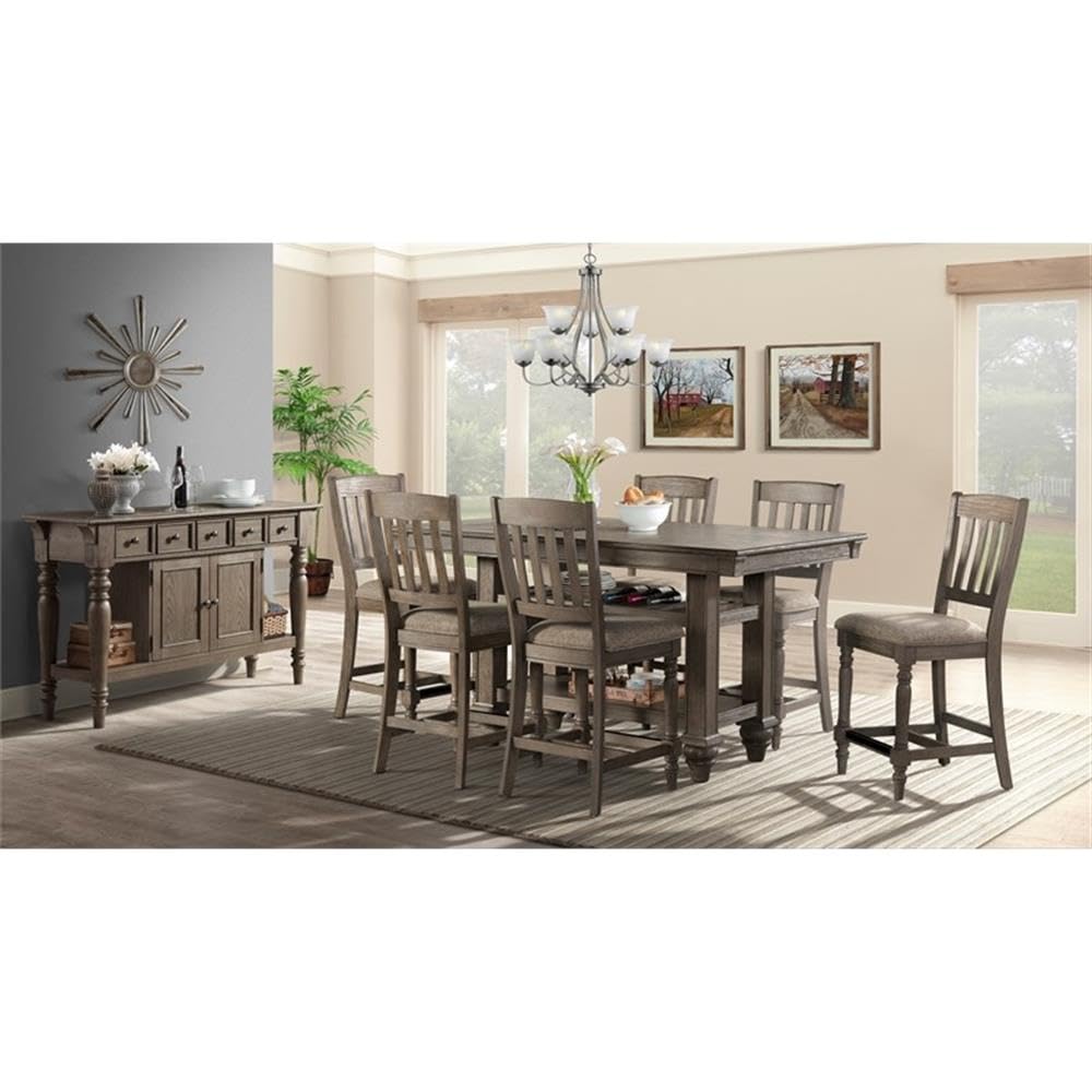 Balboa Park Slat Back Counter Stool with Cushion Seat, Set of 2, Roasted Oak