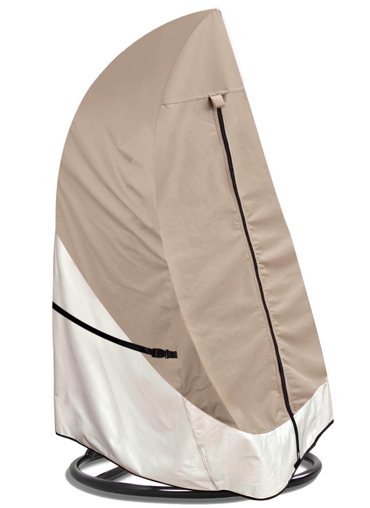 Porch Shield Patio Hanging Egg Chair Cover - 600D Waterproof Outdoor Single Seat Wicker Swing Egg Chair With Stand Protector, Li