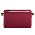 xigua Burgundy Red Solid Color Foldable Storage Basket for Shelves, Collapsible Waterproof Sturdy Fabric Storage Bin with Handle