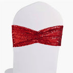 Eternal Beauty Set Of 20 Sequin Chair Sashes Red Chair Sashes For Wedding Valentine'S Day Hotel Party Banquet Chairs Decorations