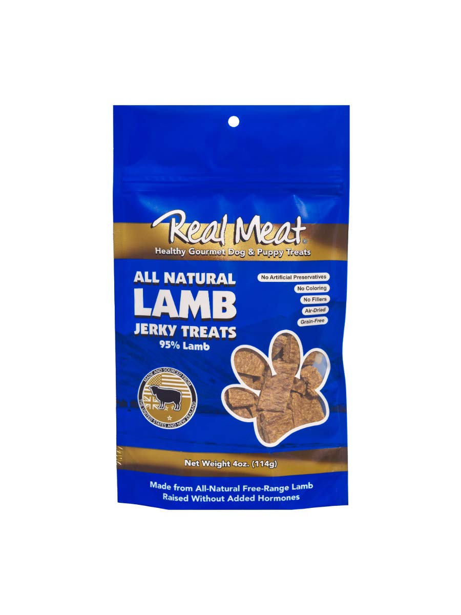 Real Meat Air-Dried Jerky Treats, Free-Range, All-Natural (Lamb, 4Oz)