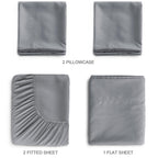 SPRINGSPIRIT Twin Sheets Set - 4 Piece Grey Bed Sheets with Deep Pockets, Super Soft & Breathable for Ultimate Comfort