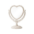 JDPEYI-Heart Shaped Mirror - Coquette Room Decor for Desk & Vanity -Double-Sided Rotatable Cute Magnifying Mirror with Stand (Be