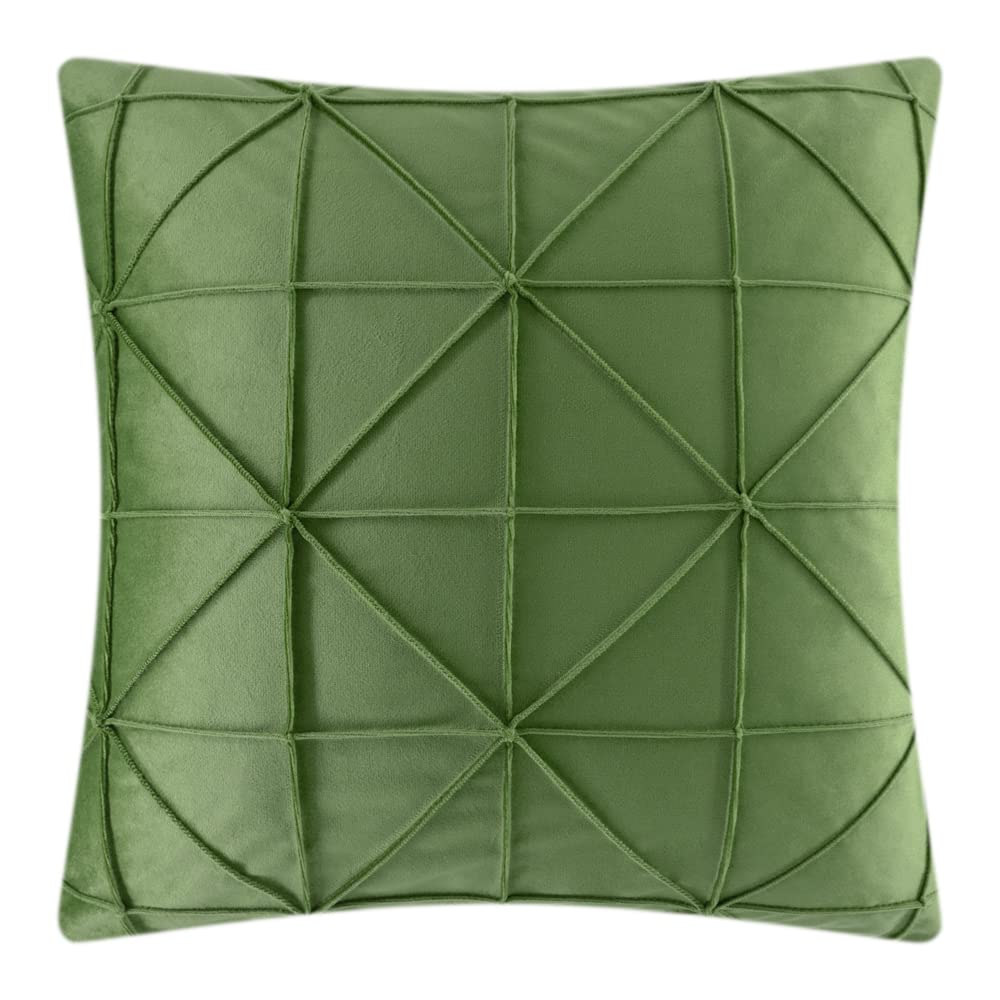Jwh Velvet Pillow Cover Decorative Soft Pillow Case Square Cushion Luxury Pillowcase For Sofa Bedroom Couch 20 X 20 Inch Green