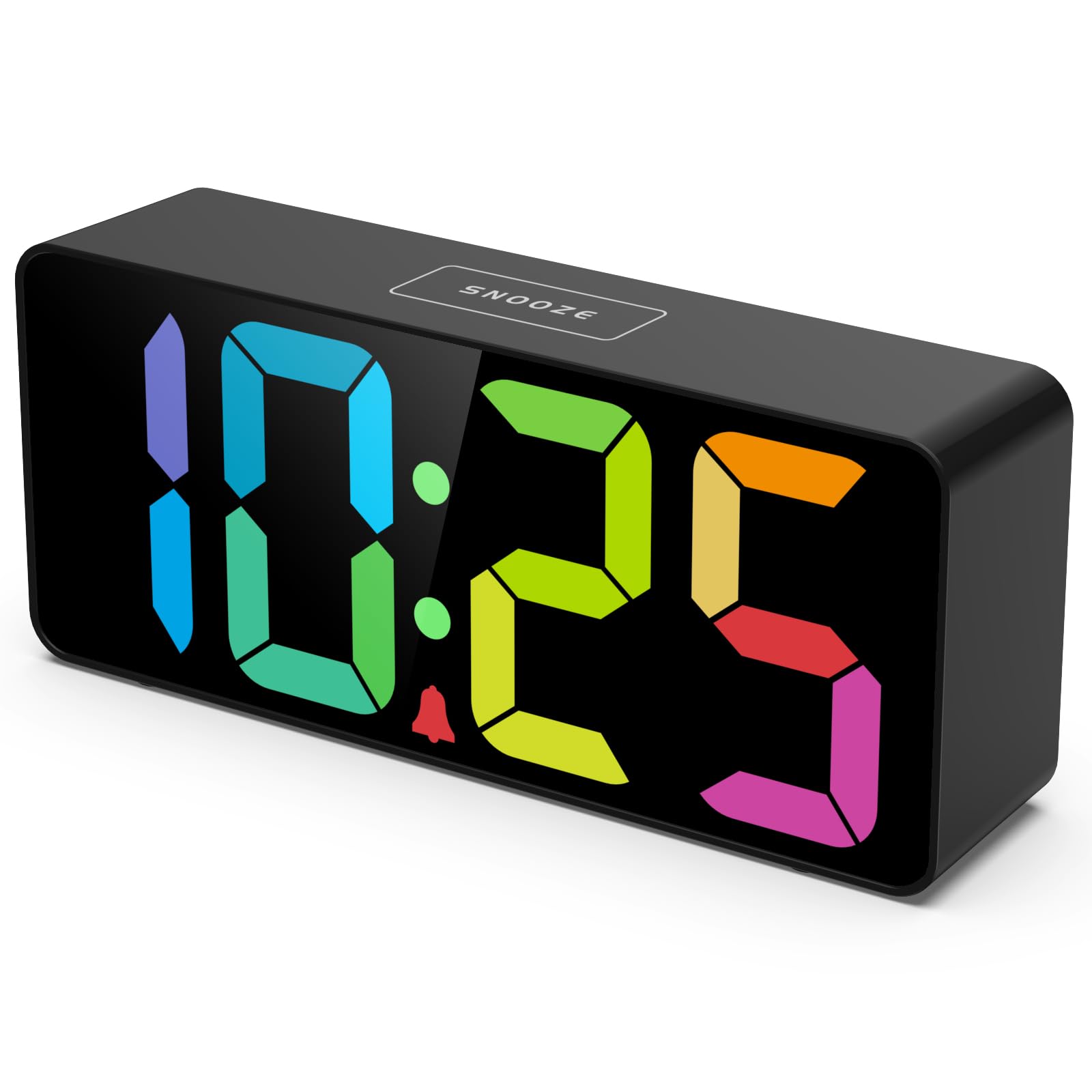 Welgo 7.5 Inches Big Number Alarm Clock for Seniors & Kids, 0-100% Adjustable Brightness and Volume, USB Charging Port, Simple O