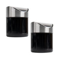 Mind Reader Mini Countertop Trash Can, Set of 2, 1.5L(0.40 gal) Waste Paper Basket, Office, L x 4.75 W x 6.25 H, Black