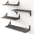 YGEOMER Floating Shelves for Wall, Weathered Gray Wall Shelves Different Sizes, Wall Mounted Wood Shelf for Living Room, Bathroo