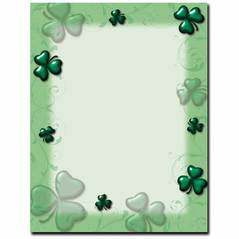 Shamrocks & Swirls Letterhead Laser & Inkjet Printer Paper, 100 Pack