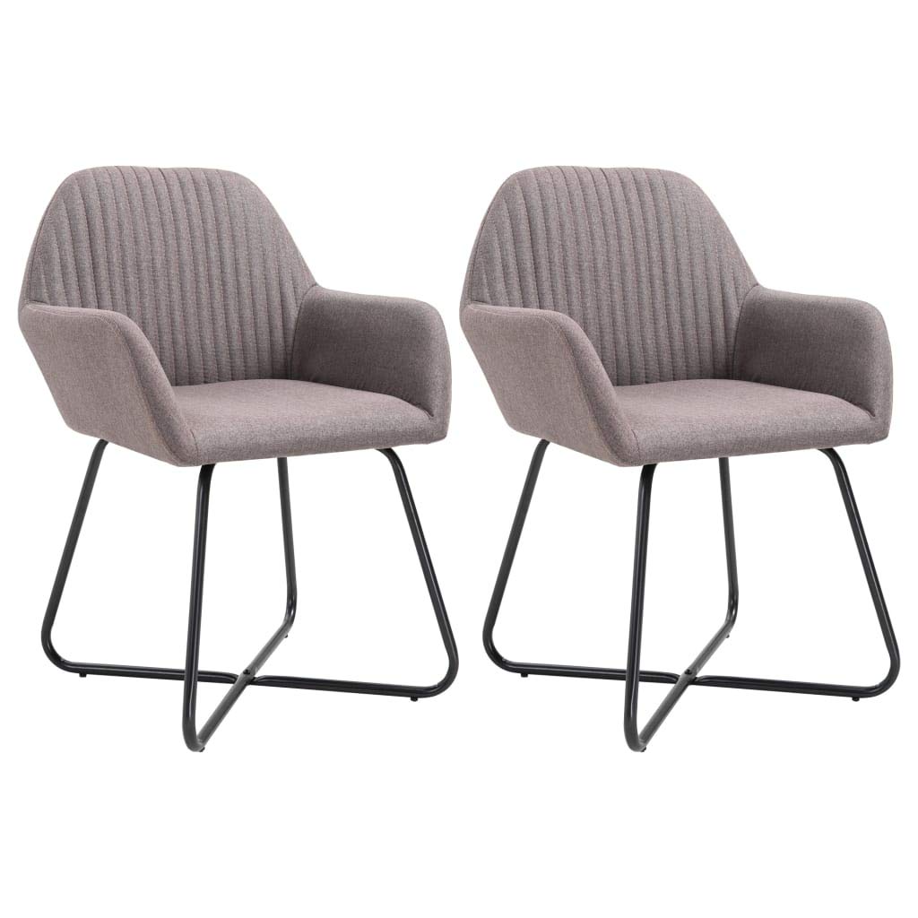 vidaXL Dining Chairs 2 Pcs, Accent Arm Chair with Metal Legs, Upholstered Dining Room Chair for Living Room, Industrial Style, T