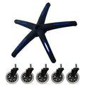 Frassie 28 Inch Nylon Gaming Chair Base With 5 Casters, Heavy Duty Boss Office Chair Base Part Replacement (Blue)