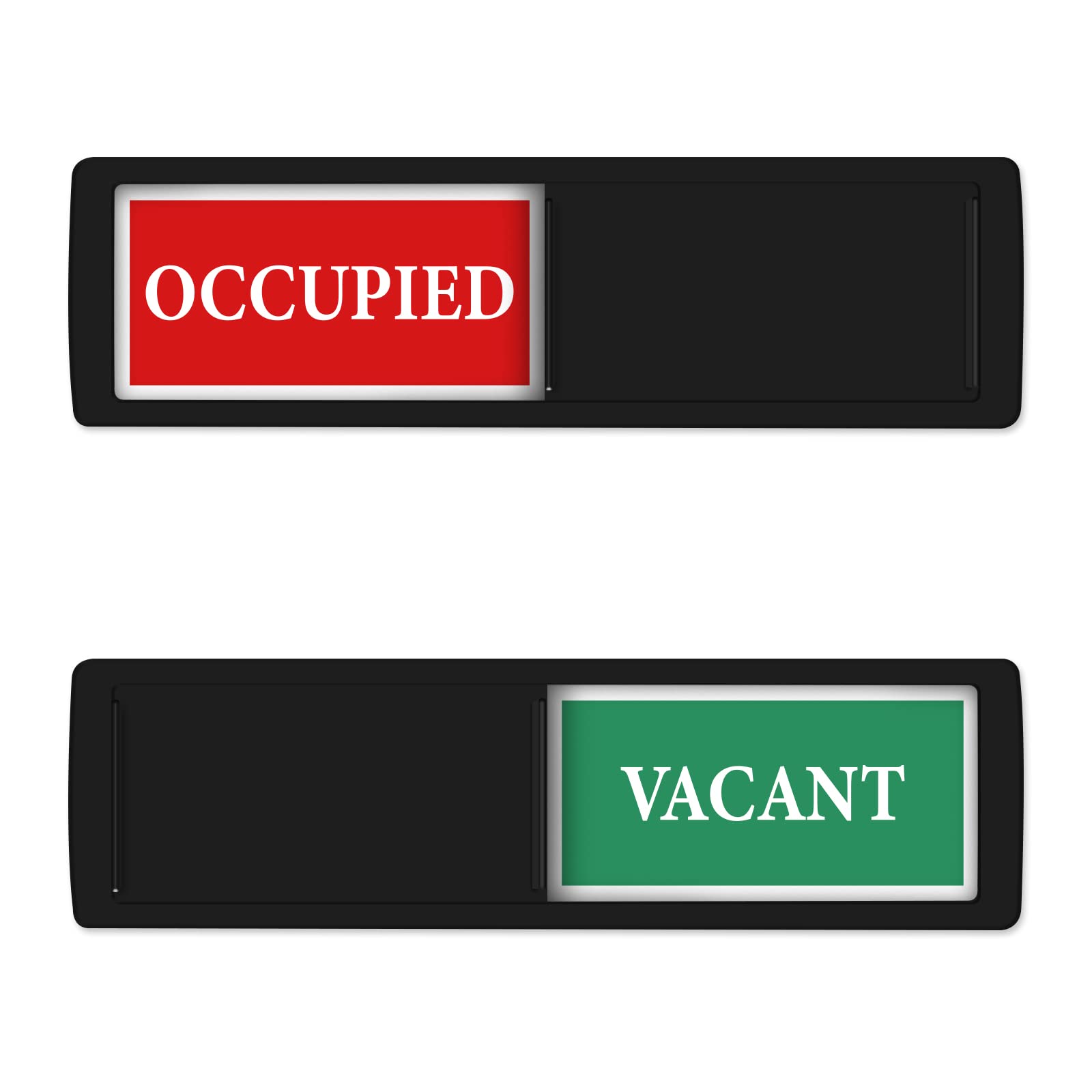 K KitchenTour Privacy Sign - Magnetic Slider Door Indicator, Easy to Read, Black, Model KT-VANT-2 for Home, Bathroom, Office, and Restroom