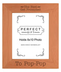 Sentimental Photo Frame The Best Get Promoted To Pop-Pop Wood Engraved 8x10 Portrait Picture Frame