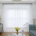 Sheer White Curtains 84 Inches Long Window White Sheer Curtain 2 Panels Sheer Curtains 15 Colors Clear White Beige Grey Purple P