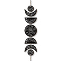 BBTO Boho Wall Decoration Moon Phases Wall Art Stars Moon Decoration Minimalist Room Wooden Gothic Witchy Door Pediments Hanging
