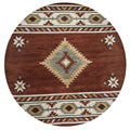 Rizzy Home Alora Decor Ryder 10' Round Tribal Rust/Khaki/Navy/Sage Hand-Tufted Rug