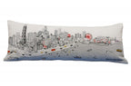 HomeRoots Cream 35' White Chicago Daylight Skyline Lumbar Decorative Pillow