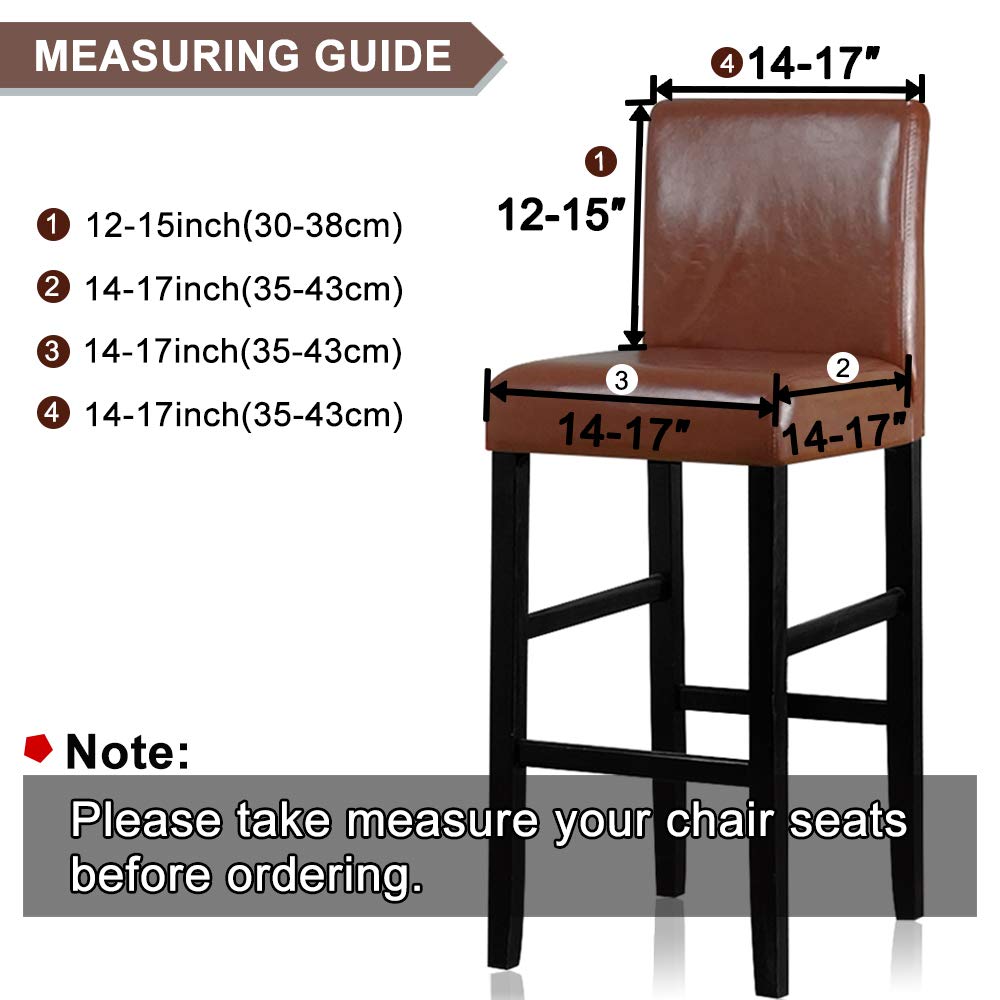 Lellen Reusable Pub Counter Stool Chair Covers Slipcover Stretch Removable Washable Dining Room Chair Covers Set Of 4 (Black)