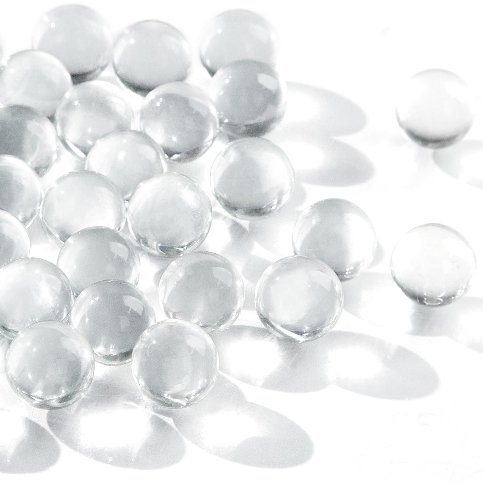 DomeStar 1LB Glass Marbles Bulk, Round Glass Marbles 0.63 Inch Vase Fillers Clear Glass Beads for Marble Runs Home Decor