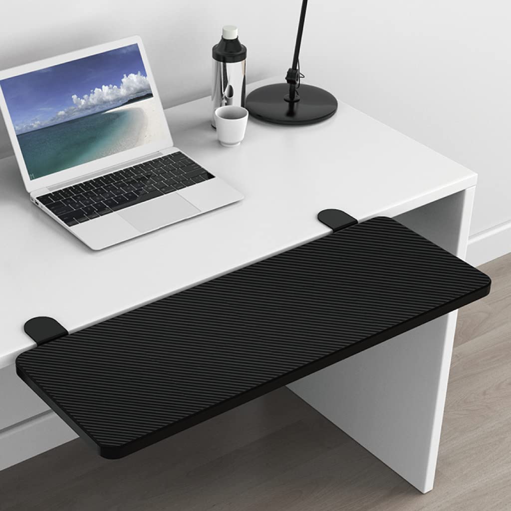 Honjie Ergonomics Desk Extender Tray, Suitable For Office.Foldable, Punch-Free Clamp On.Computer Keyborad Tray, Desk Extension B