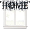 Retro Windmill Valance Curtain, Rustic Farmhouse Wood Grain Country Style Print Rod Pocket Blackout Window Valance For Kitchen C