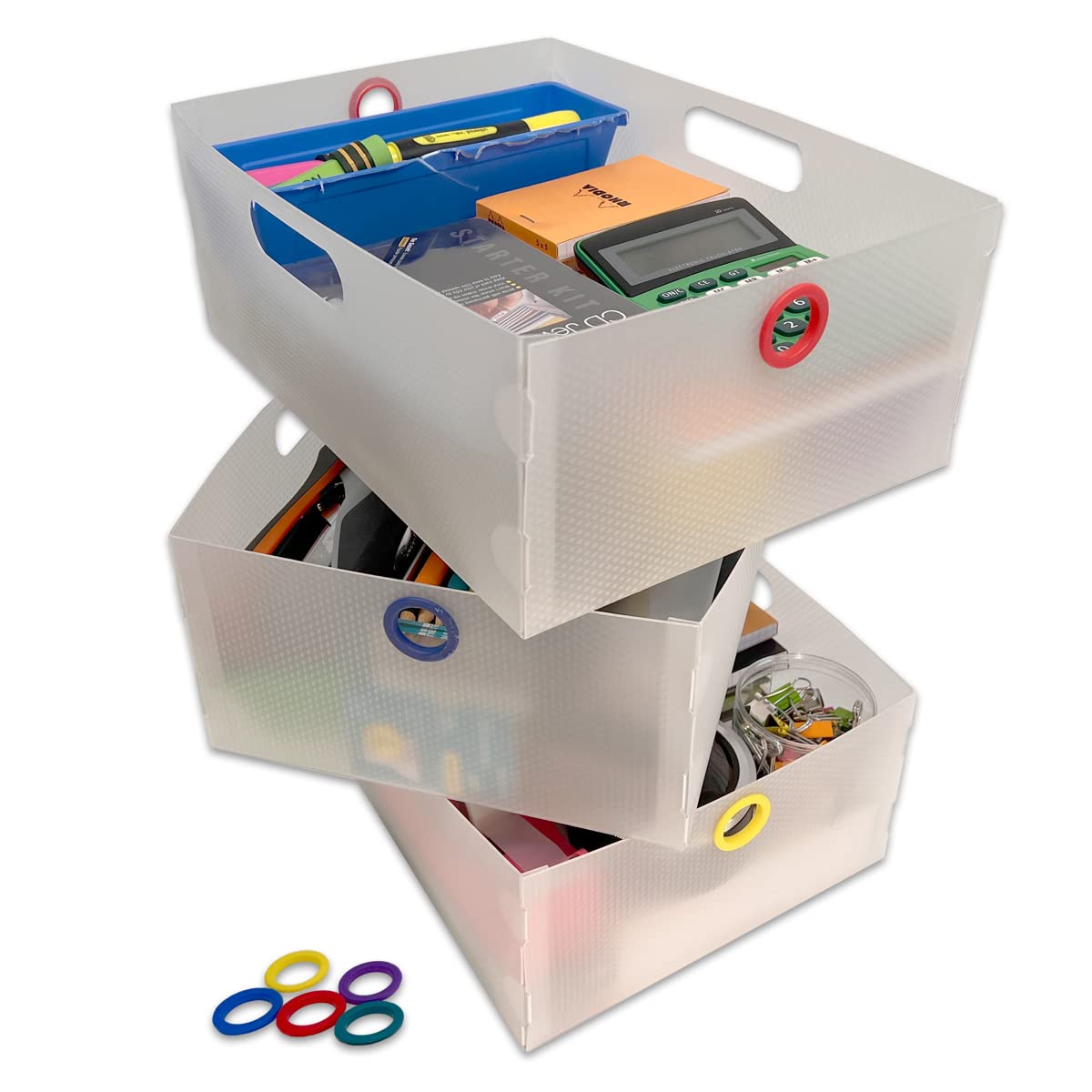 Ultimate Office Tierdrop Storage Drawers Measure 9W X 12D X 4 3/4 Inches High For Desk Accessories And Supplies, Set Of 3, Inclu