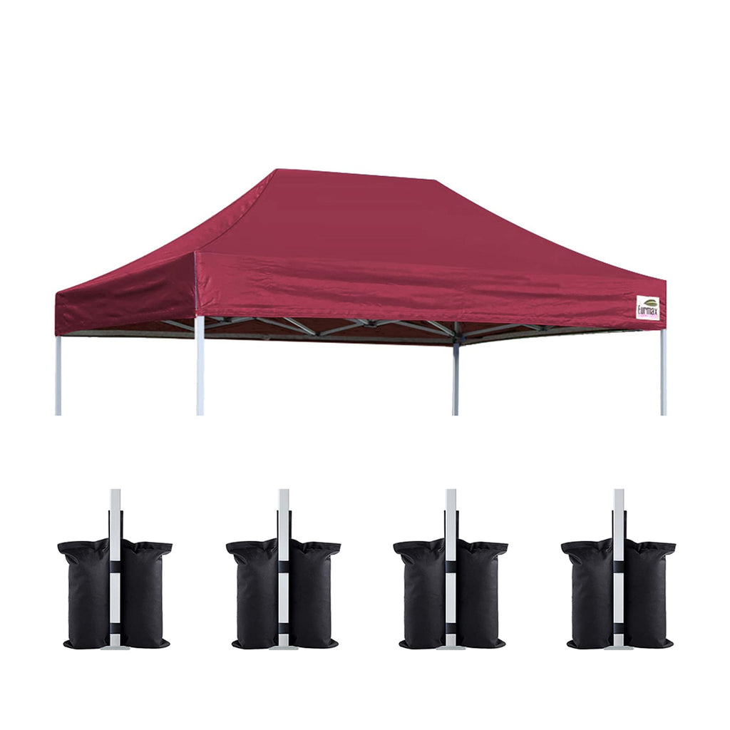 Eurmax Usa Pop Up Canopy Replacement Canopy Tent Top Cover, Instant Canopy Top Cover Only,Bonus 4Pc Pack Canopy Weight Bag(8X12,