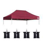 Eurmax Usa Pop Up Canopy Replacement Canopy Tent Top Cover, Instant Canopy Top Cover Only,Bonus 4Pc Pack Canopy Weight Bag(8X12,