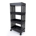Kenoffix Multipurpose Plastic Storage Trolley With Wheels  Rolling Organizer Rack With Shelves For Kitchen, Bathroom, Living Ro