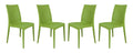 LeisureMod Modern Indoor/Outdoor Home Decorative Furniture Weave Mace Dining Chair (Armless), Set of 4 - Green
