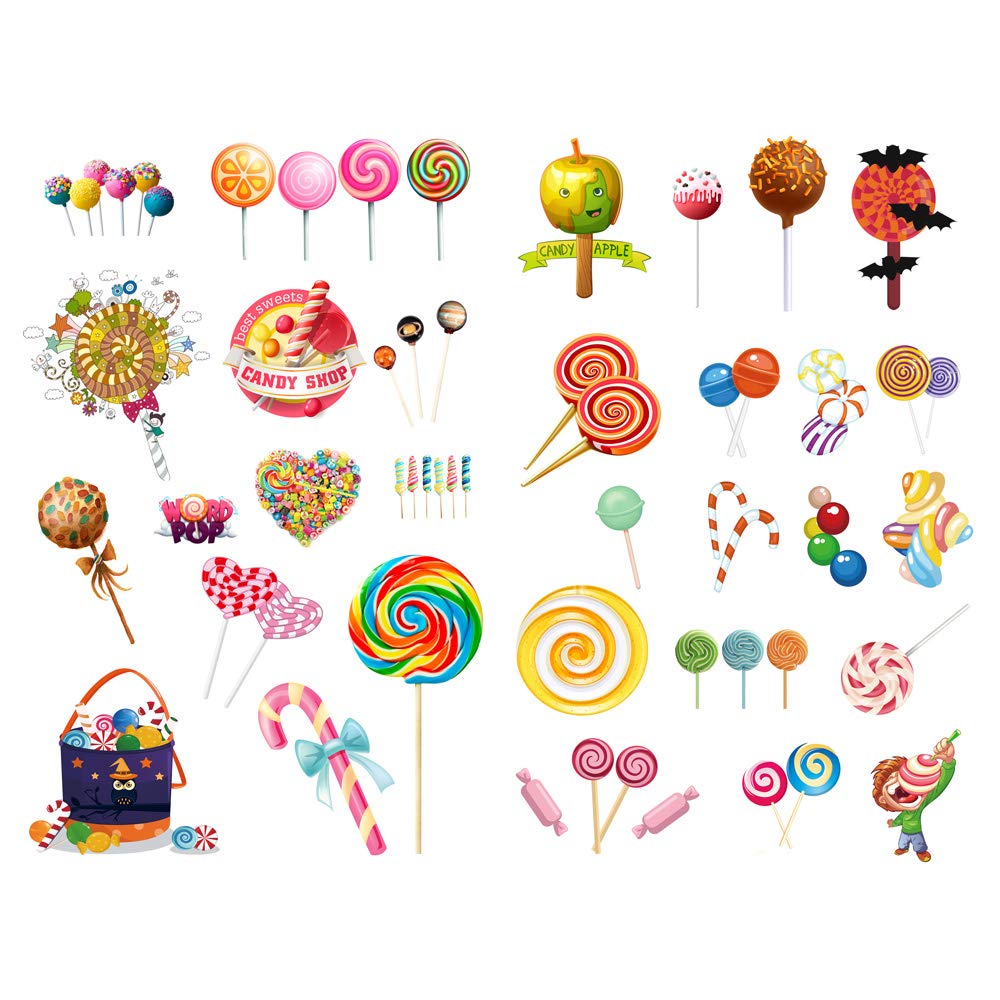 Seasonstorm Colorful Lollipop Candy Aesthetic Diary Travel Journal Paper Stickers Scrapbooking Stationery Sticker Flakes Art Sup
