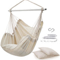 Advokair Hammock Chair Swing (500 Lbs Max-2 Cushions) - Hanging Hammock Chair Rope Swing Indoor For Bedroom, Outdoor, Patio, Bed