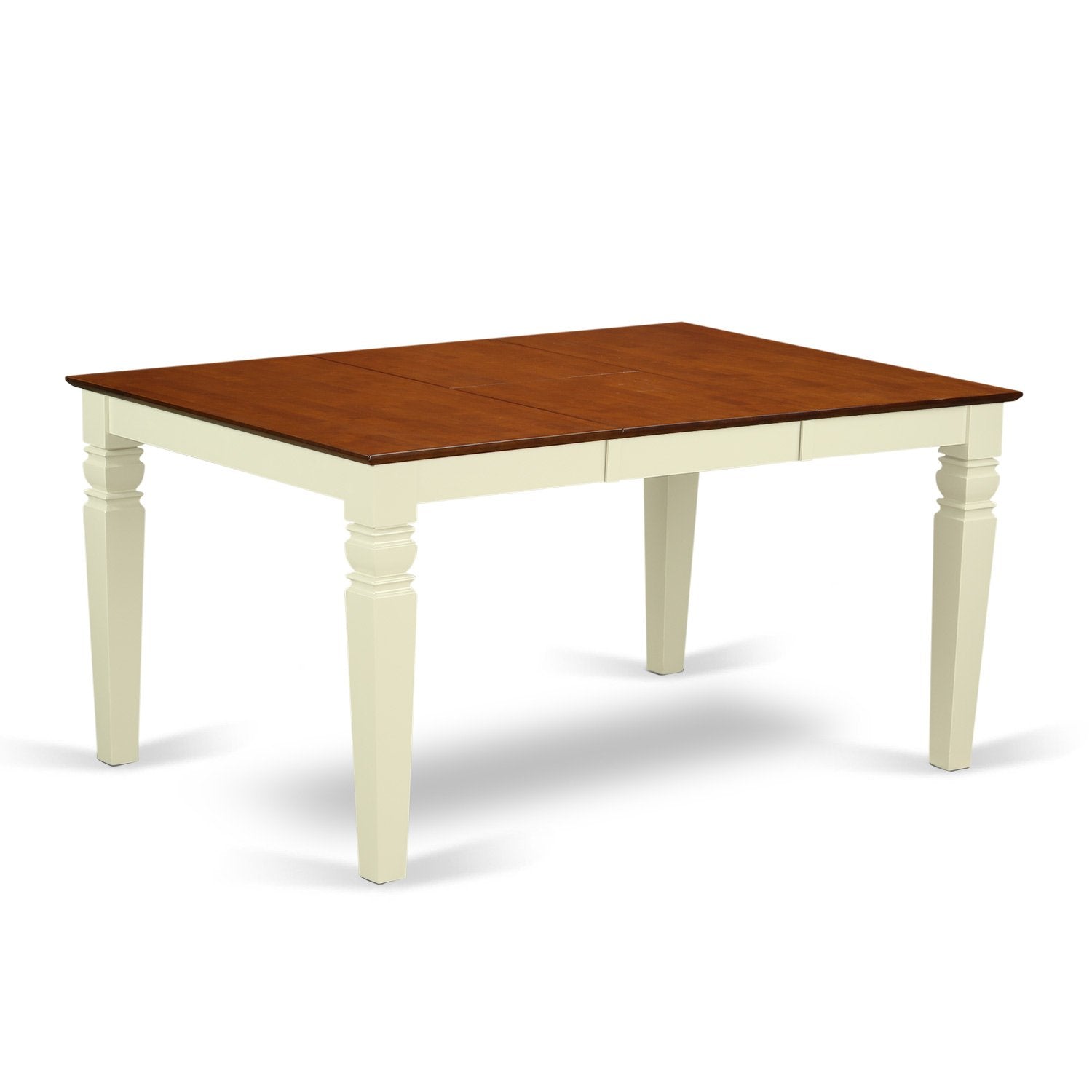 East West Furniture WEAN5-BMK-W 5 Piece Dining Room Furniture Set Includes a Rectangle Kitchen Table with Butterfly Leaf and 4 Dining Chairs, 42x60 Inch, Buttermilk & Cherry